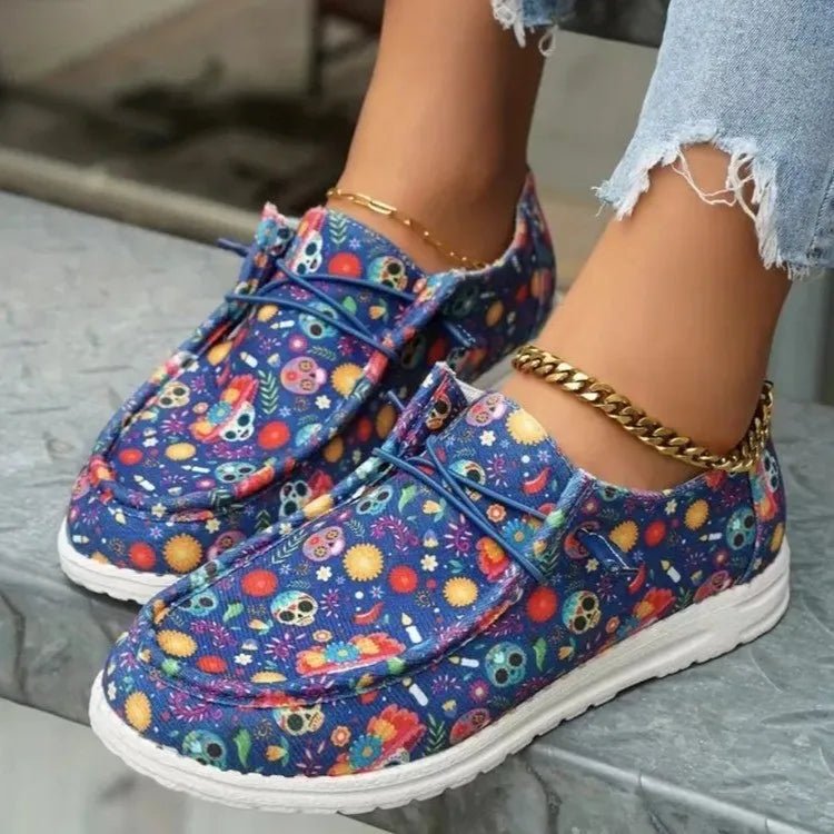 Printed Round Toe Flat Slip - Ons - Deb Shops