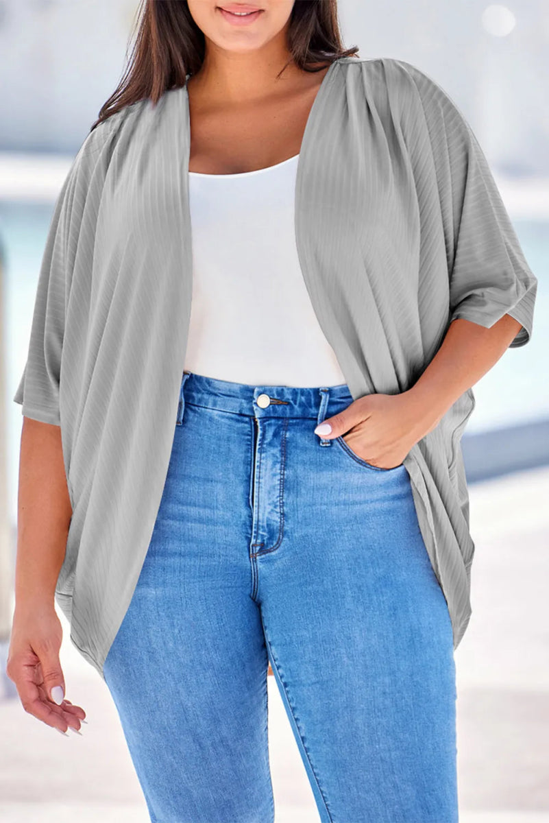 Plus Size Ribbed Cocoon Cover Up - Deb Shops