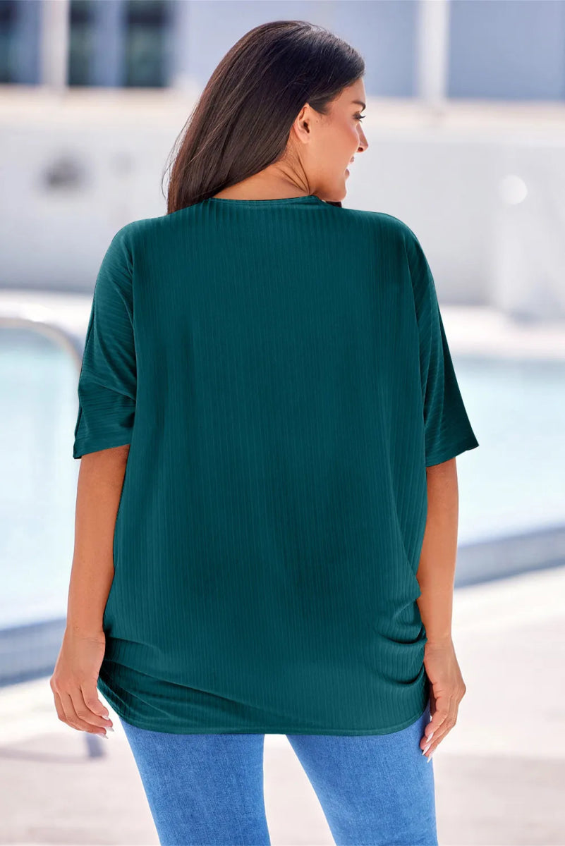 Plus Size Ribbed Cocoon Cover Up - Deb Shops