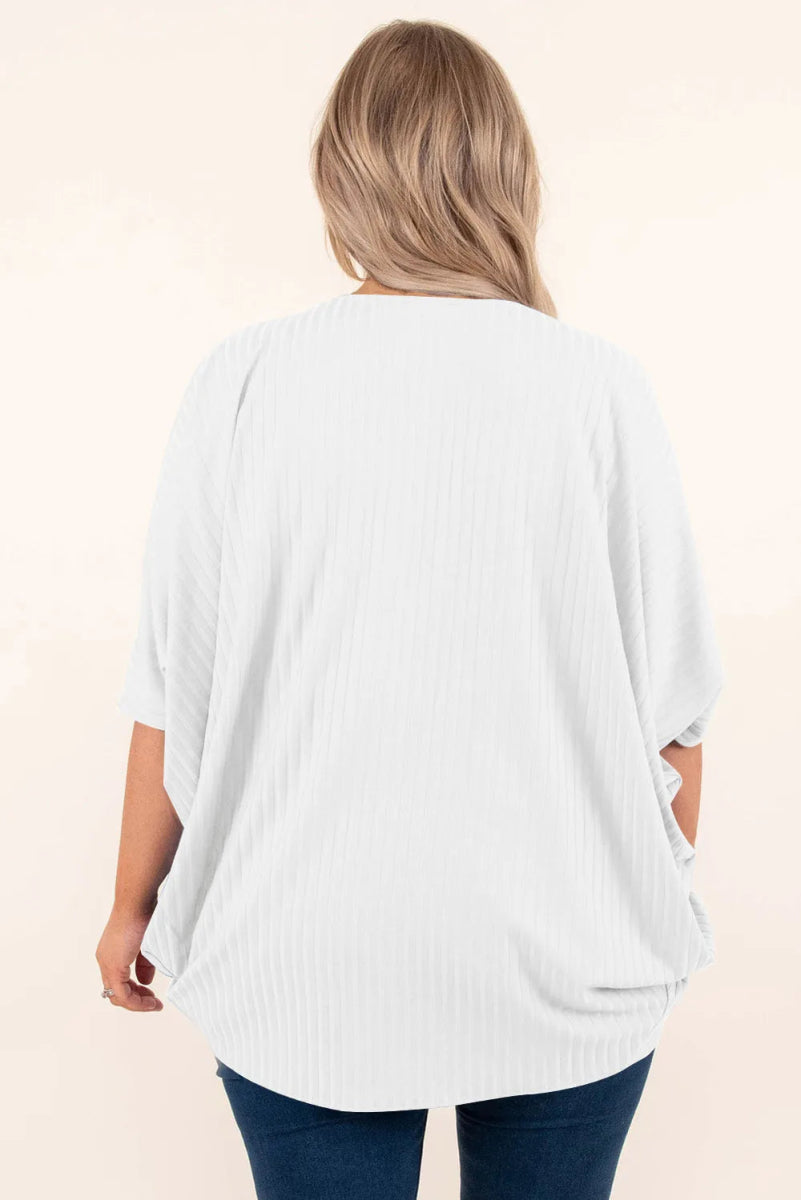Plus Size Ribbed Cocoon Cover Up - Deb Shops