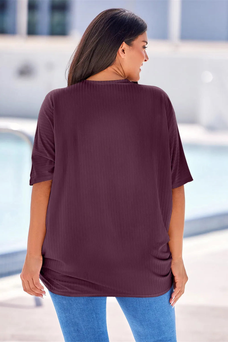 Plus Size Ribbed Cocoon Cover Up - Deb Shops