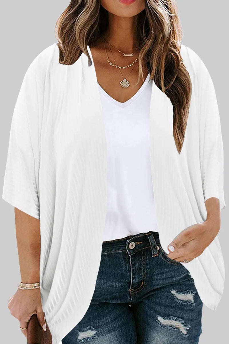 Plus Size Ribbed Cocoon Cover Up - Deb Shops