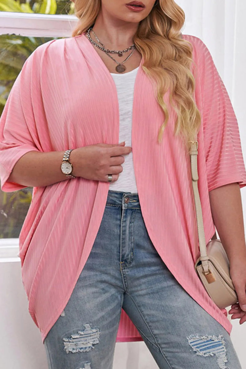 Plus Size Ribbed Cocoon Cover Up - Deb Shops