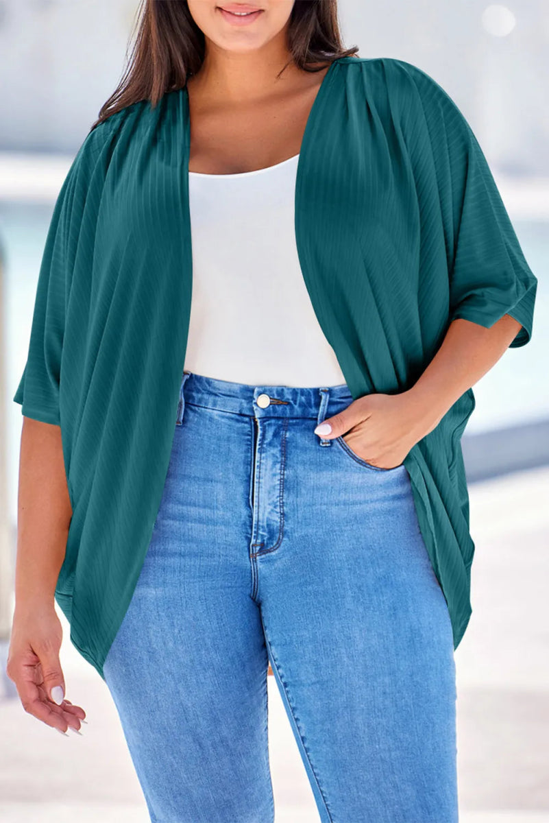 Plus Size Ribbed Cocoon Cover Up - Deb Shops