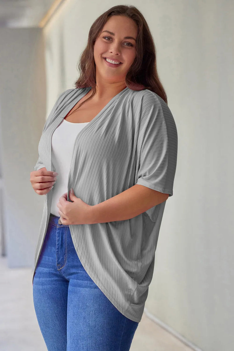 Plus Size Ribbed Cocoon Cover Up - Deb Shops