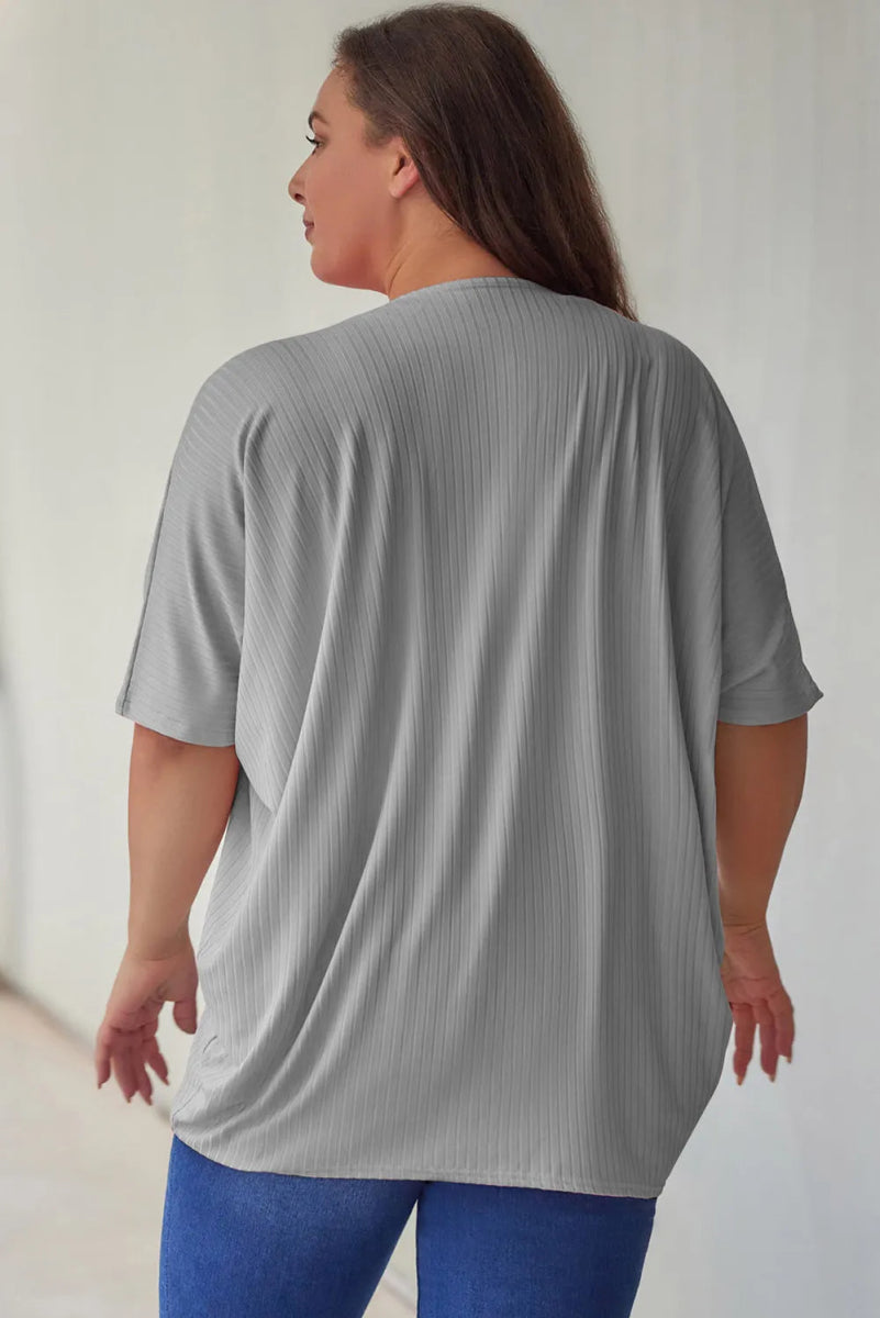 Plus Size Ribbed Cocoon Cover Up - Deb Shops