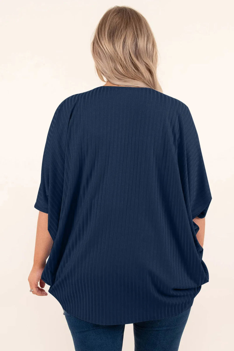 Plus Size Ribbed Cocoon Cover Up - Deb Shops
