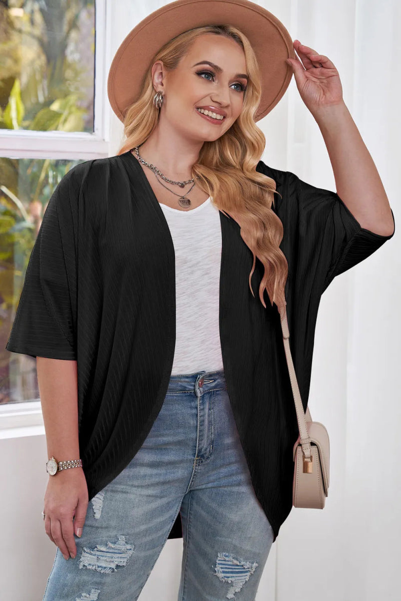 Plus Size Ribbed Cocoon Cover Up - Deb Shops