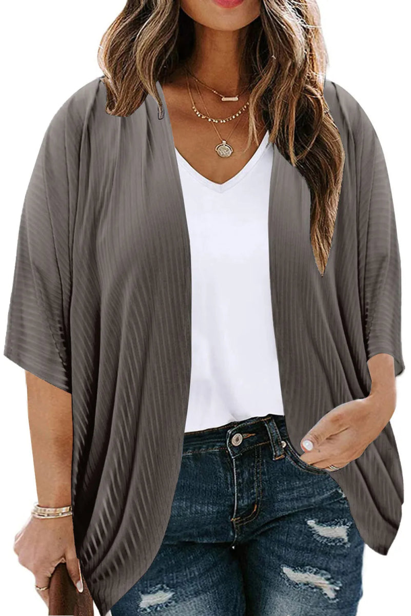 Plus Size Ribbed Cocoon Cover Up - Deb Shops