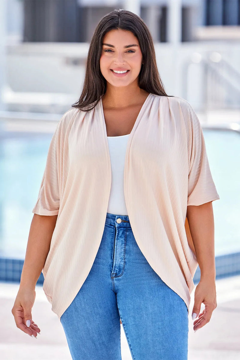 Plus Size Ribbed Cocoon Cover Up - Deb Shops