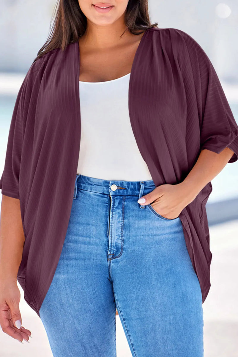 Plus Size Ribbed Cocoon Cover Up - Deb Shops