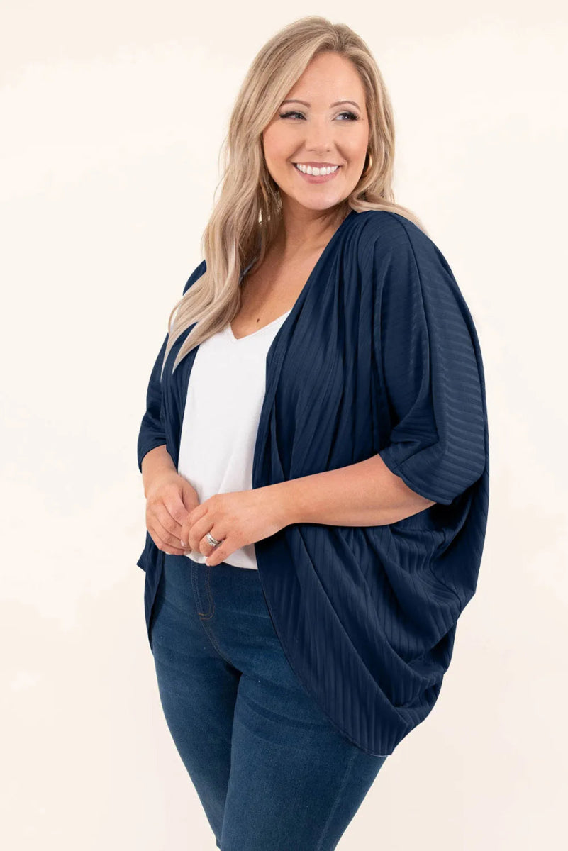 Plus Size Ribbed Cocoon Cover Up - Deb Shops