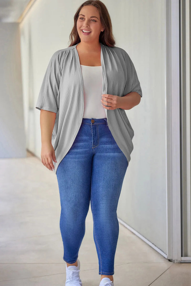 Plus Size Ribbed Cocoon Cover Up - Deb Shops