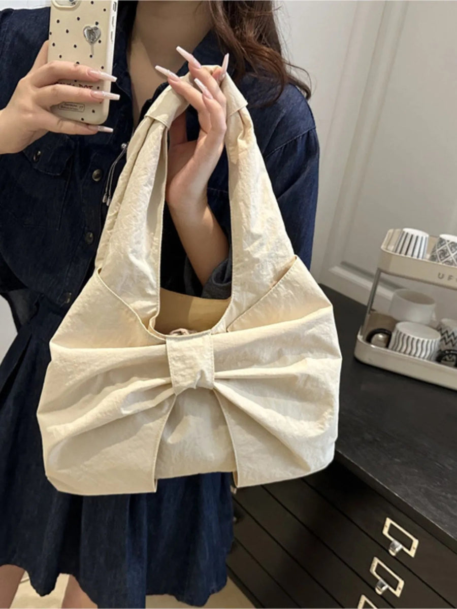 Ruched Bow Shoulder Bag - Deb Shops