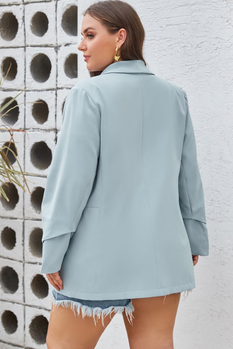 Shawl Collar Long Sleeve Blazer - Deb Shops