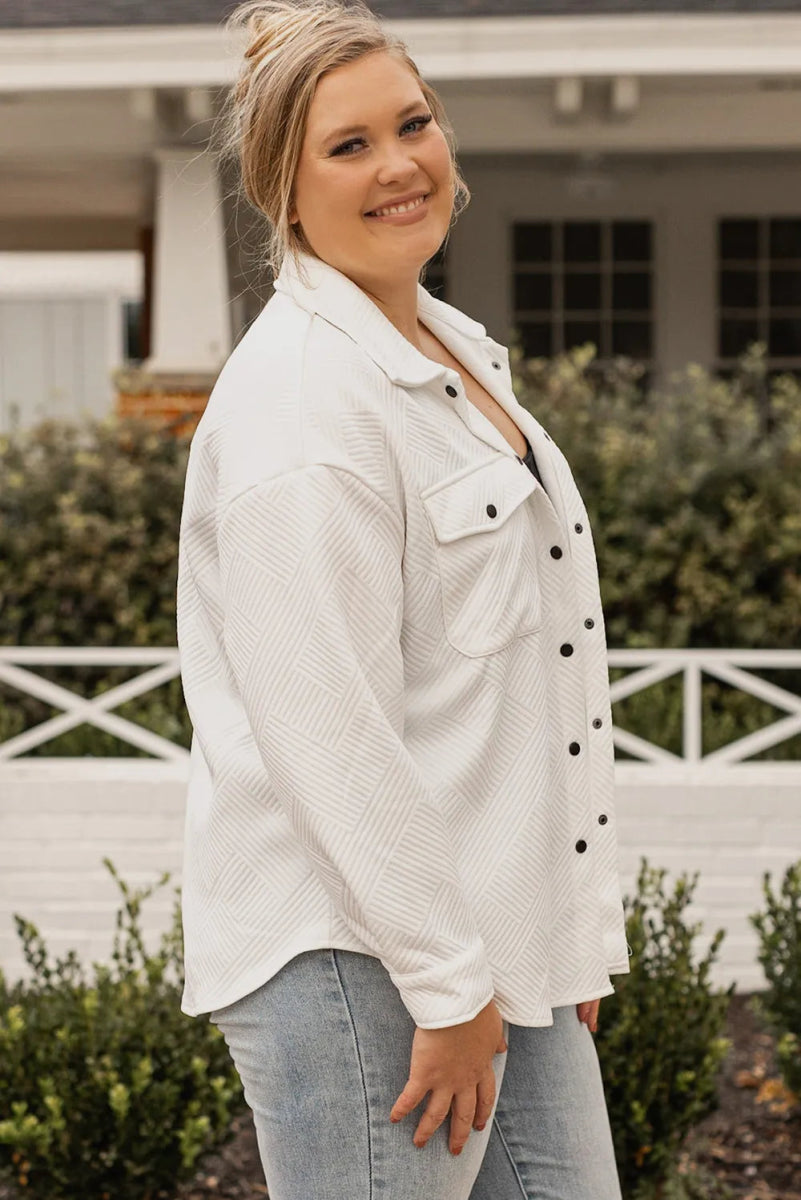 Snap Down Dropped Shoulder Jacket - Deb Shops