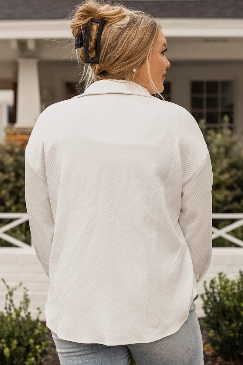 Snap Down Dropped Shoulder Jacket - Deb Shops
