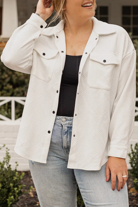 Snap Down Dropped Shoulder Jacket - Deb Shops