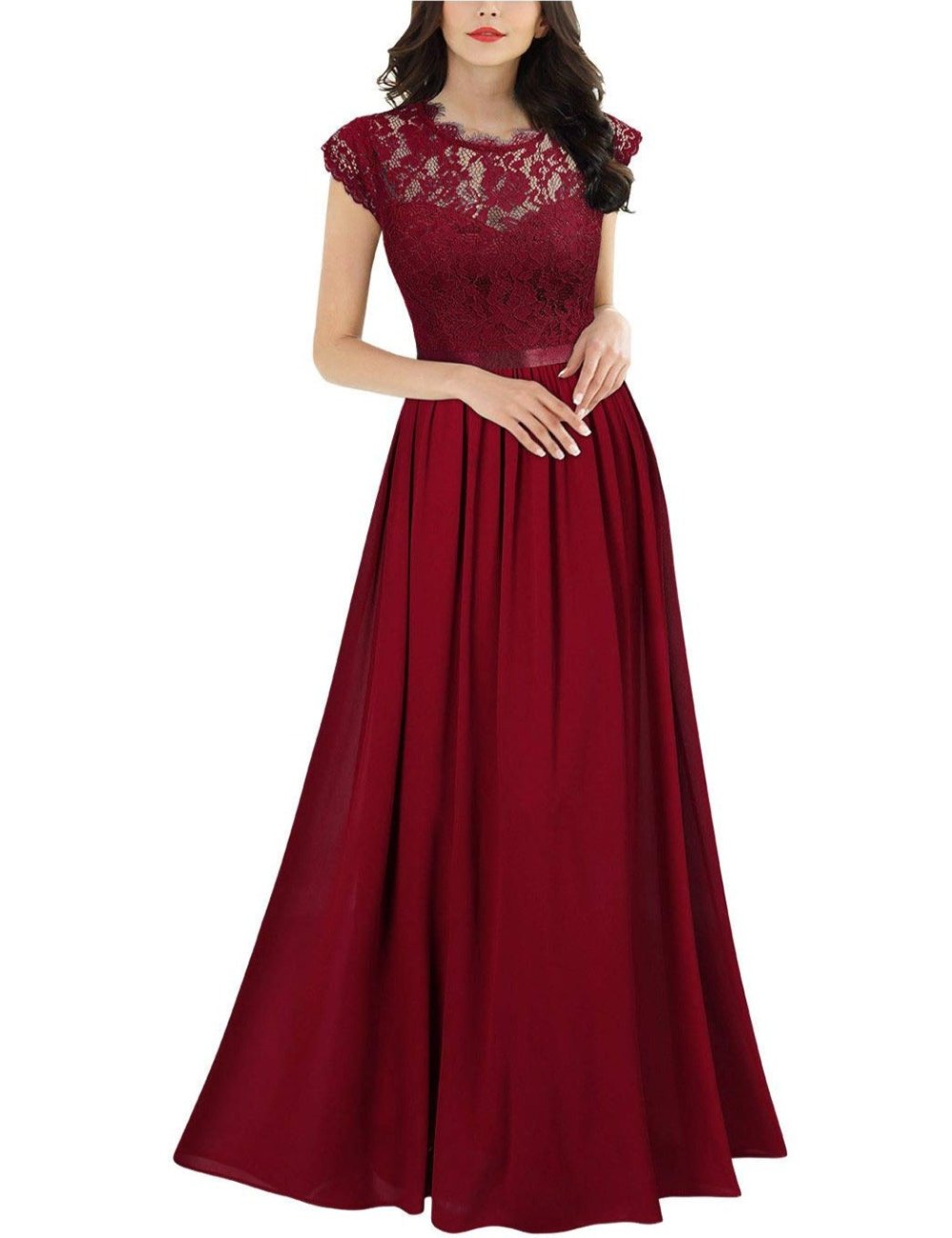 Floral Lace Evening Party Maxi Dress - Debshops