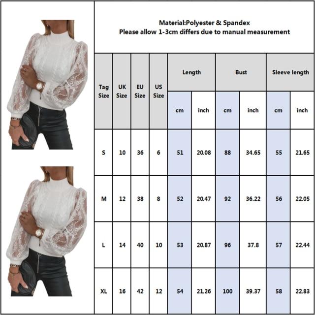 Sequins Turtleneck Spring Long Puff Sleeve - Debshops