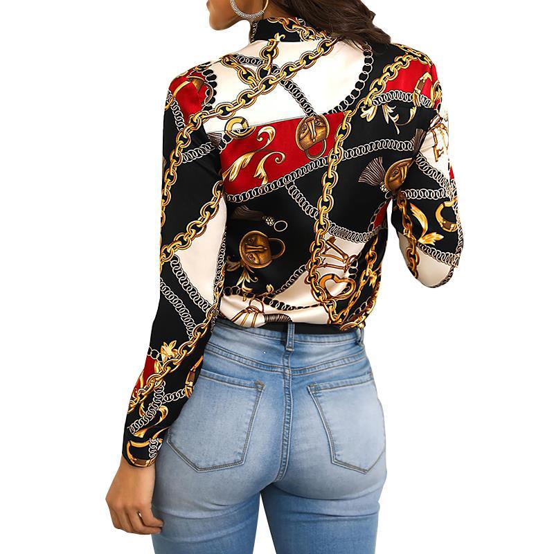 Neckline Long Sleeved Blouse - Debshops