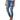 Waist Skinny Patchwork Irregular Ribbed Holes Pencil Stretch Slim Jeans - Debshops