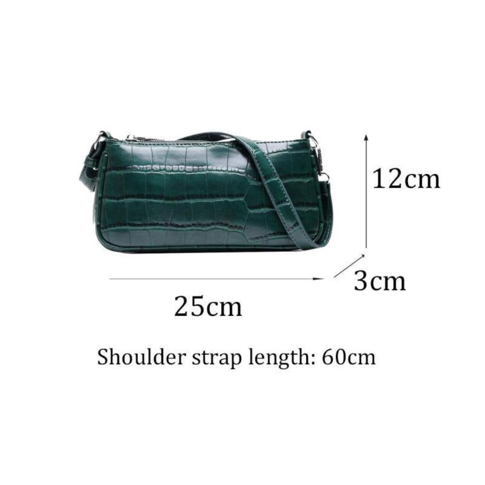 Retro Handbag Crocodile Leather Shopping Totes Elegant Solid Color Shoulder Bag - Debshops