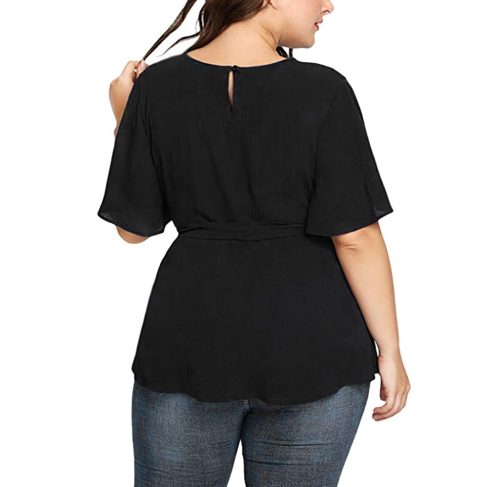 Plus Size Blouse Short Sleeve - Debshops