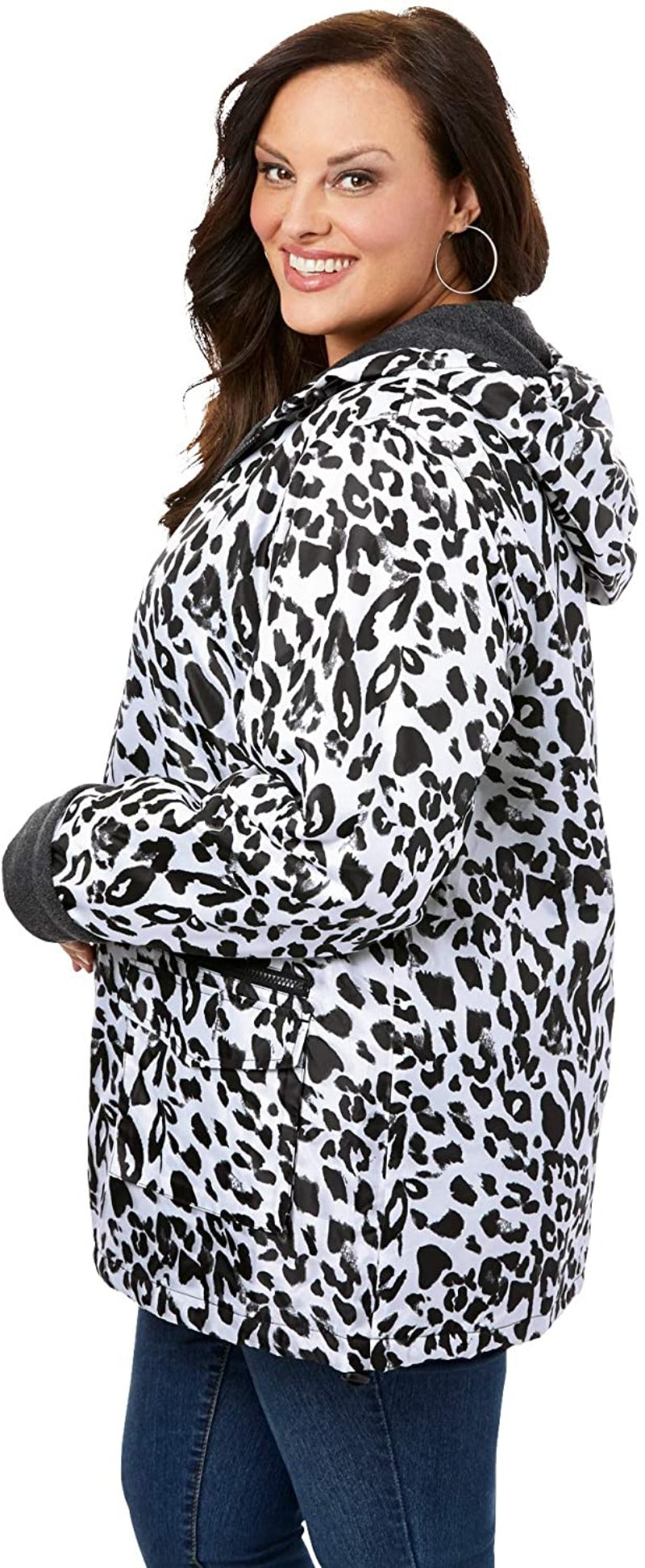 Hooded Jacket with Fleece Lining Lightweight - Debshops