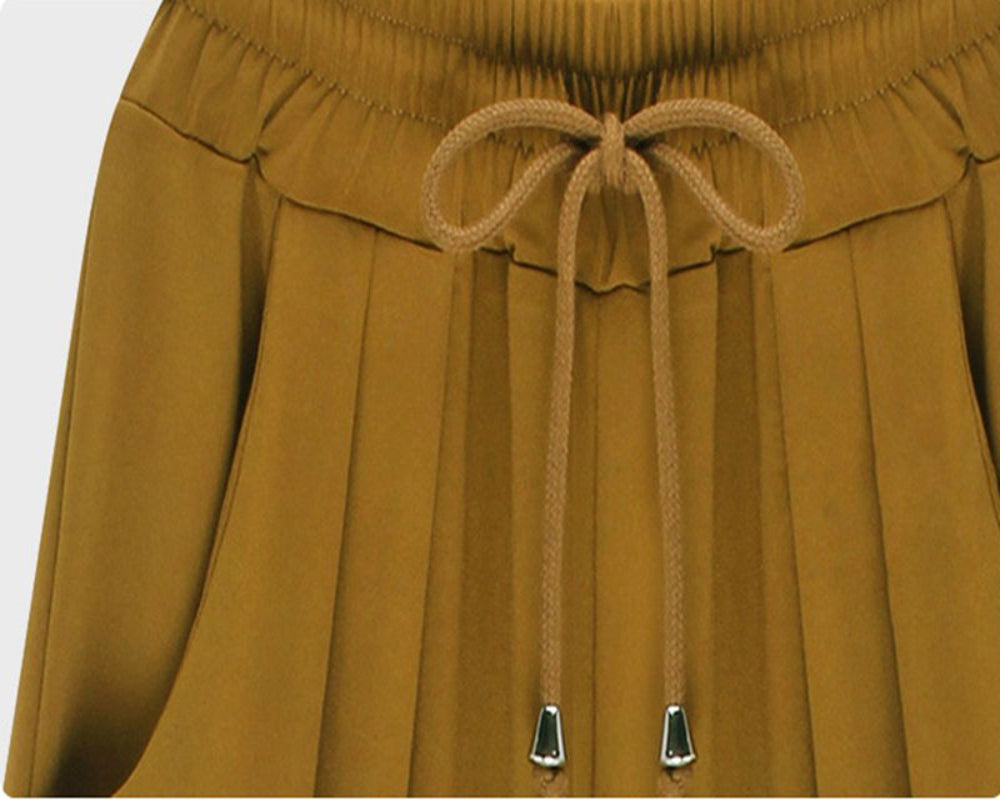 Plus Size Wide Leg High Waist Loose Pants - Debshops