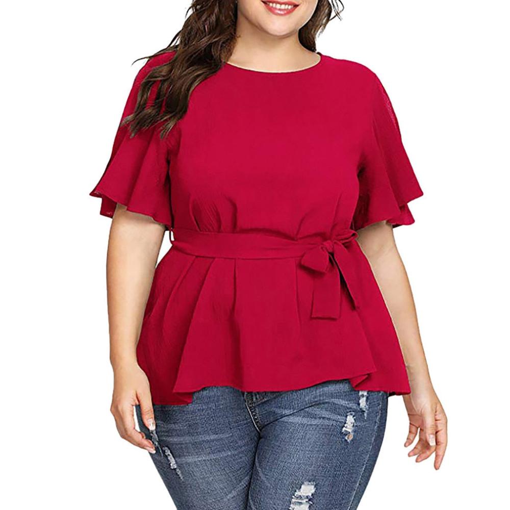 Plus Size Blouse Short Sleeve - Debshops