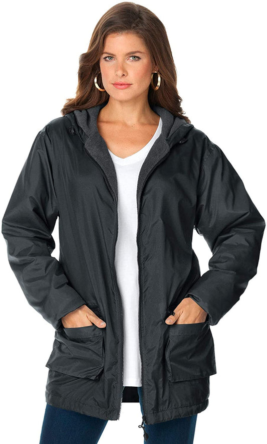 Hooded Jacket with Fleece Lining Lightweight - Debshops