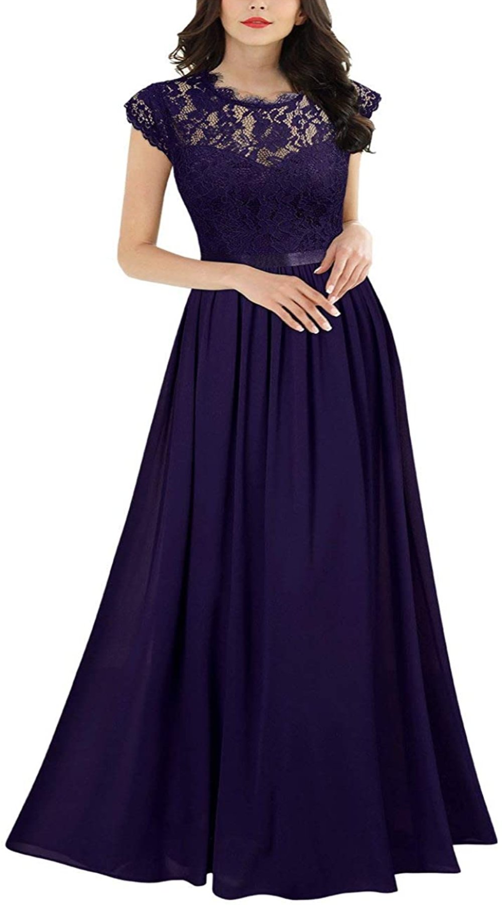 Floral Lace Evening Party Maxi Dress - Debshops