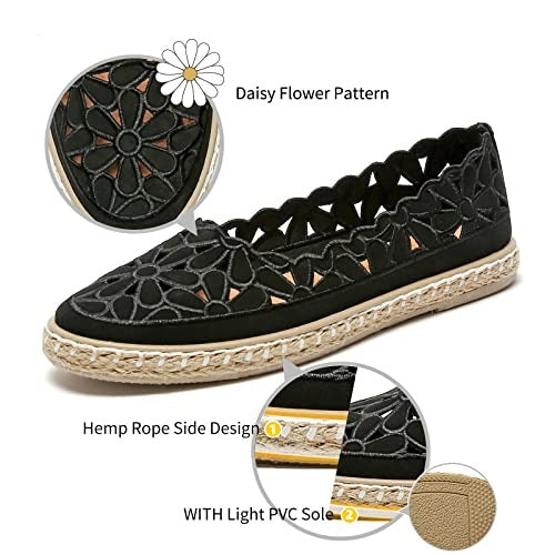 Women’s Ballet Flat Daisy Round Toe Slip On Rope Loafers - Debshops