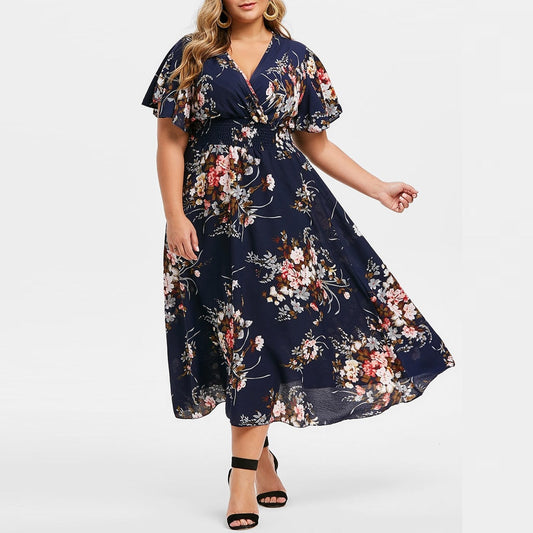 Plus Size Bohemian Long Dress - Deb Shops