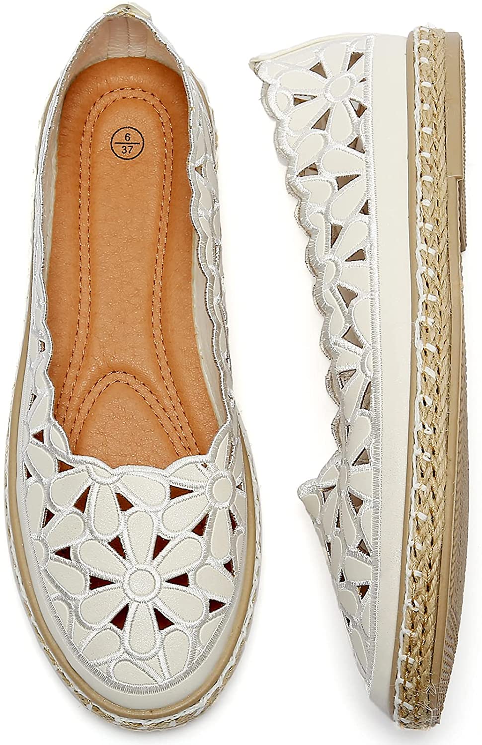 Women’s Ballet Flat Daisy Round Toe Slip On Rope Loafers - Debshops