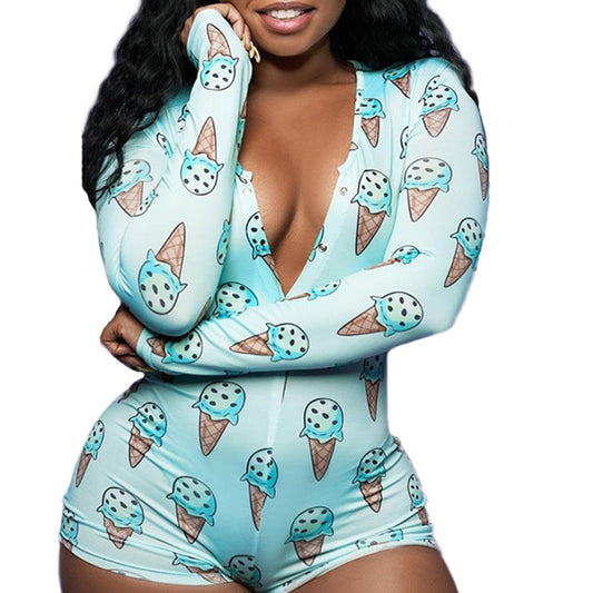 Sleepwear Pajamas Nightwear Short Romper - Debshops