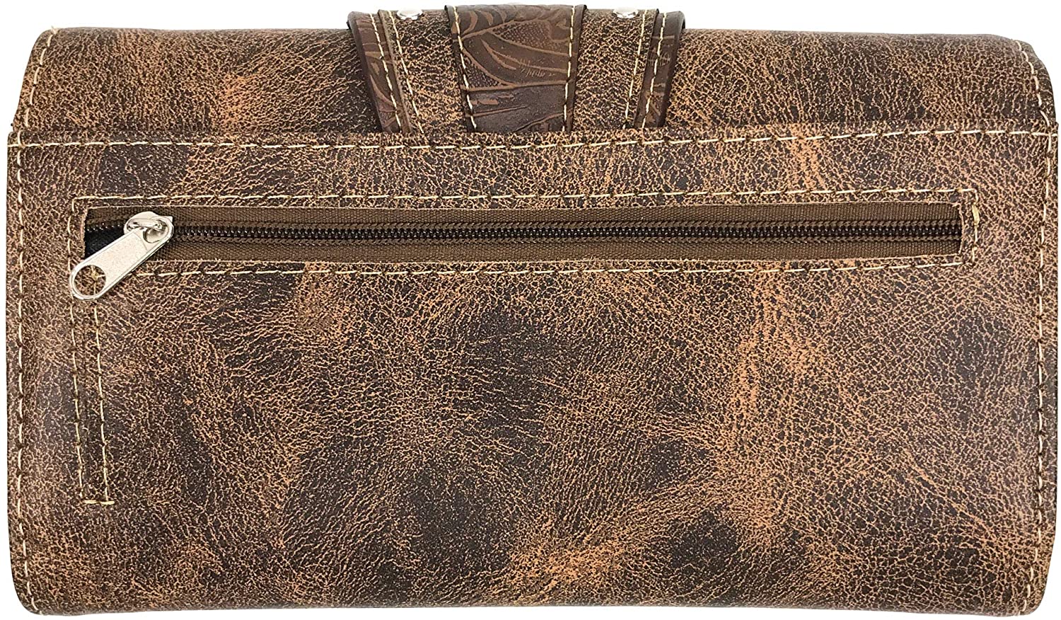 Floral Embroidery Buckle Shoulder Concealed Carry Shoulder Handbag with Cross-Body Wallet - Debshops