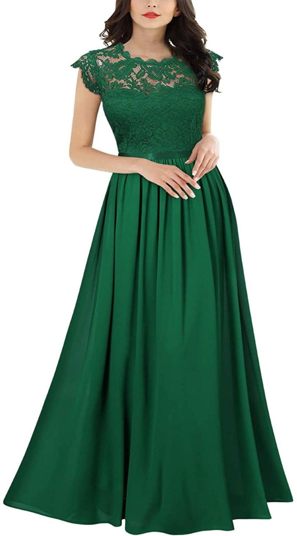Floral Lace Evening Party Maxi Dress - Debshops