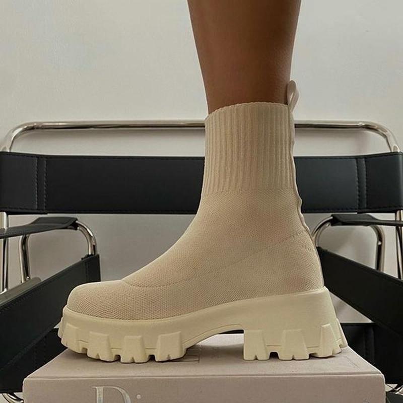Couple Socks Shoes Knitted Short Boots - Debshops