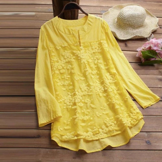 Elegant V Neck Long Sleeve Tunic Blouse - Debshops