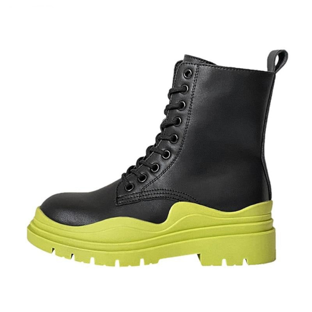 Genuine Leather Fashion Platform Zipper Motorcycle Boots | Deb Shops
