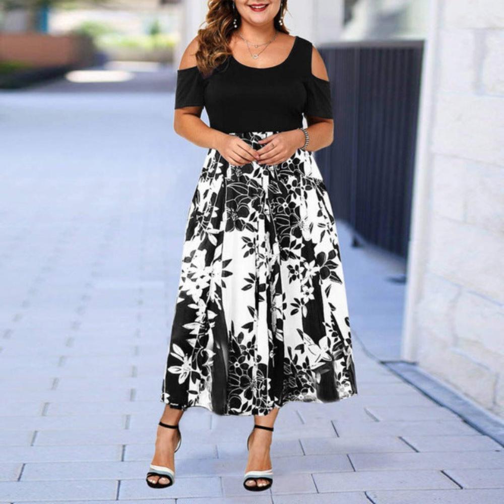 Large Size Elegant Dress Hollow Out - Debshops