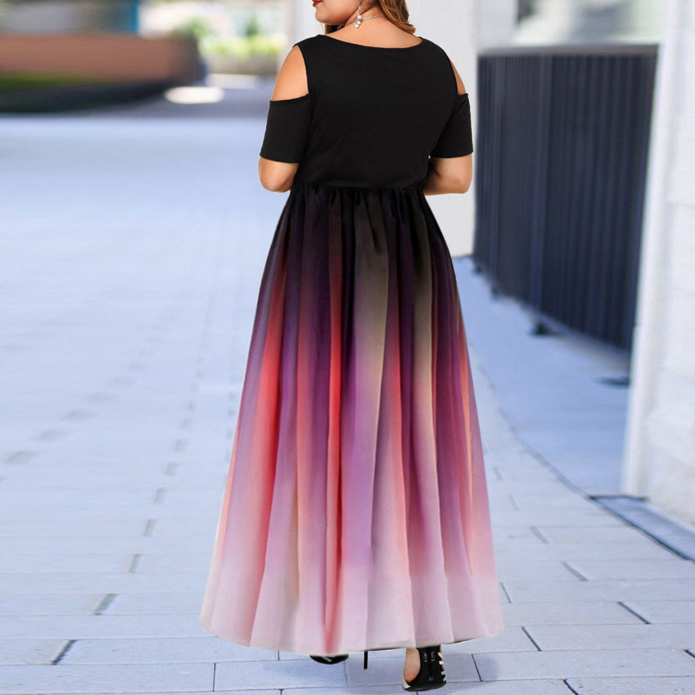 Large Size Elegant Dress Hollow Out - Debshops