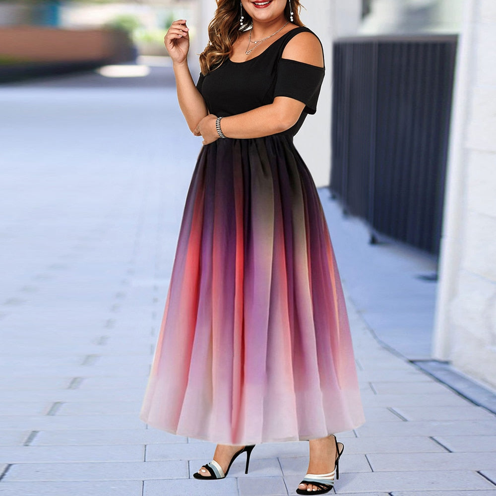 Large Size Elegant Dress Hollow Out - Debshops