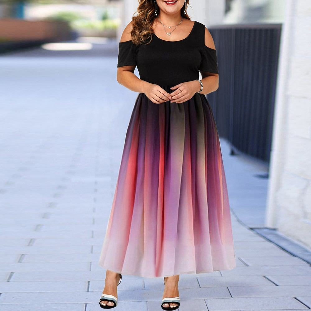 Large Size Elegant Dress Hollow Out - Debshops