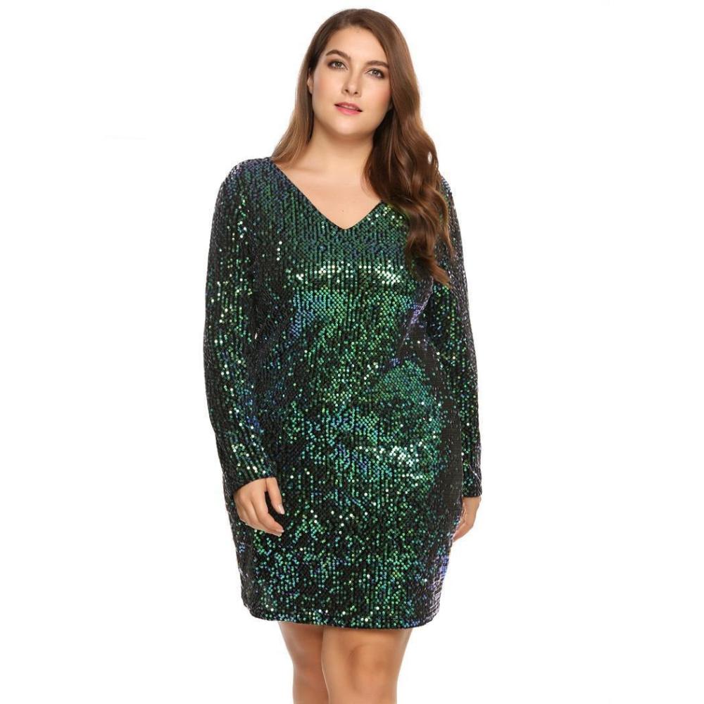 Sexy Deep V Neck Long Sleeve Dress - Debshops