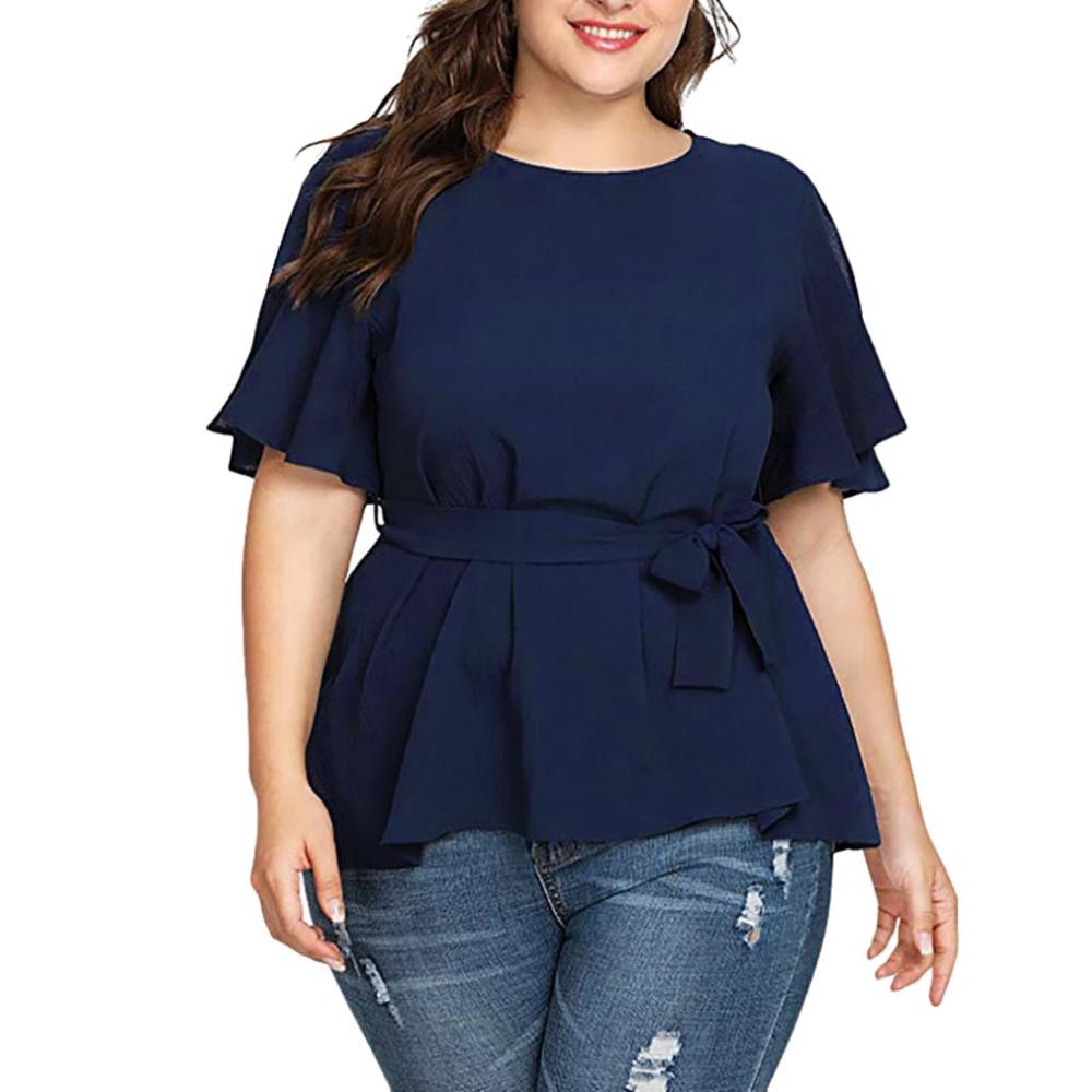 Plus Size Blouse Short Sleeve - Debshops