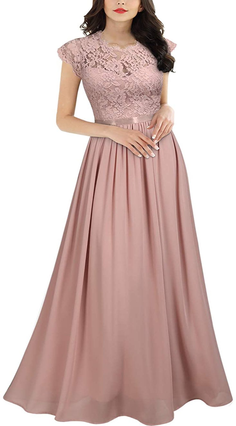 Floral Lace Evening Party Maxi Dress - Debshops