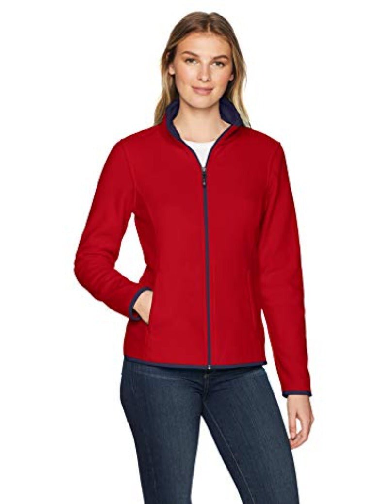 Classic Fit Long - Sleeve Full - Zip Fleece Jacket - Deb Shops